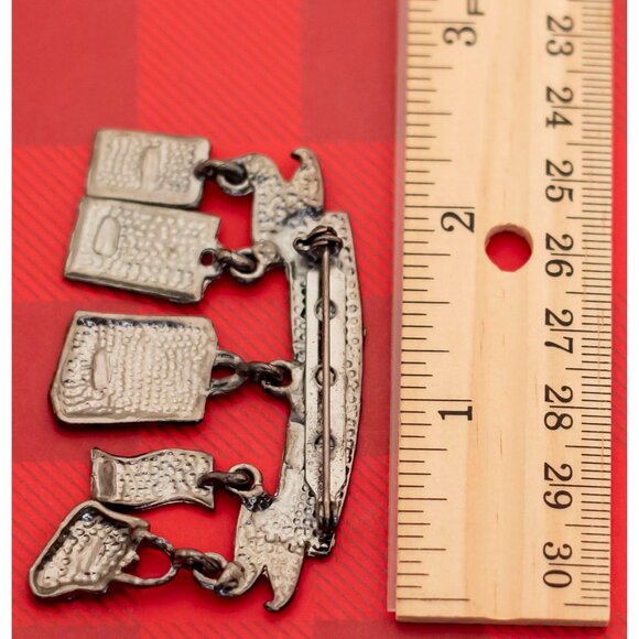 Vintage Born to Shop Silver Tone Brooch - O3 - Picture 2 of 2